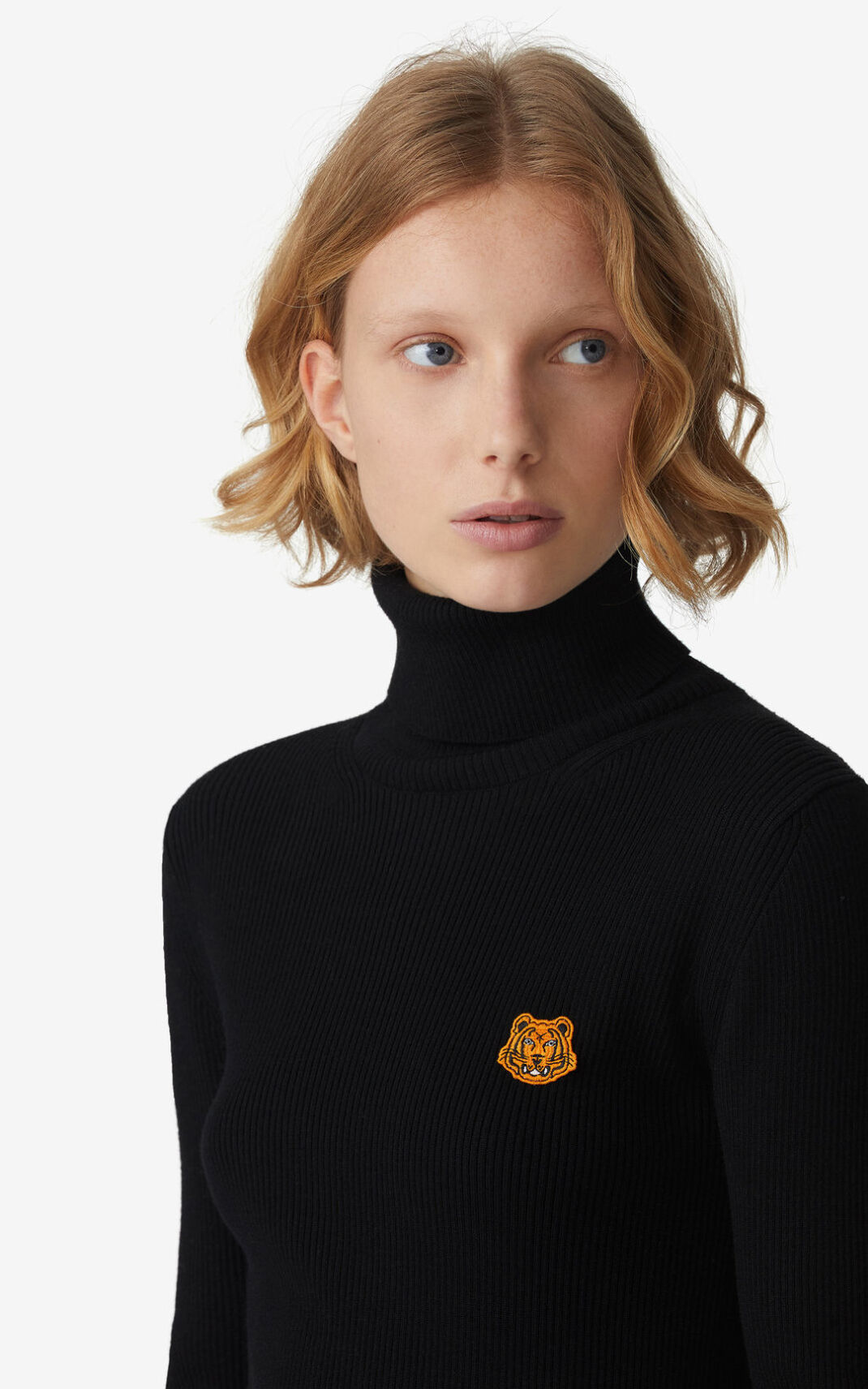 Kenzo Tiger Crest roll neck Trui Dames Zwart | 13924ABZF